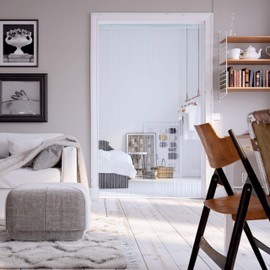 Relaxdays String Curtain, 90 x 245 cm, with Drawstring Closure, Can Be Shortened, for Doors and Windows, Thread Curtain, Washable, Silver