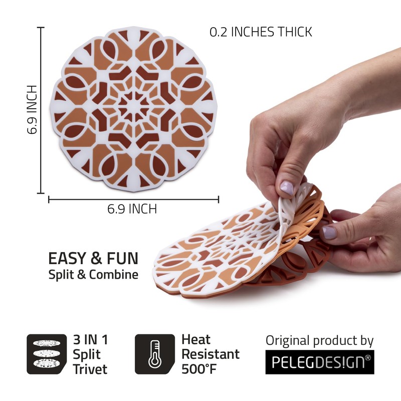 Peleg Design TriveTile Trivet Set – for Hot Pots and