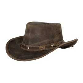 Black Jungle Reedley Leather Hat, Classic Western Hat, Cowboy Hat, charcoal