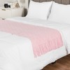 PAVILIA Light Pink Knit Throw Blanket for Couch, Twin Bed,