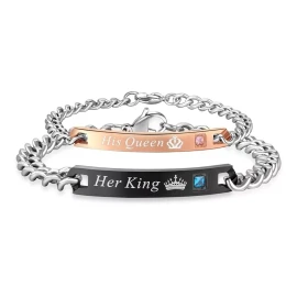 K&H 2 Pulseras Rey Reina King Queen San Valentin Regalo Novios +