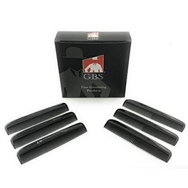 G.B.S 6pcs Black 5" Course Fine and All Fine Pocket Hair Comb Beard & Mustache Combs for Men's Convenient Durable Fine Tooth Professional Barber Choice Pack of 1