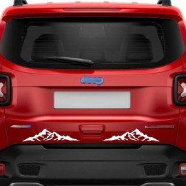 Jee Renegade C.2307 Aufkleber-Set für Heckklappe 4 x 4 Stern Geländewagen Auto Decal c.2307 (010 Weiß)