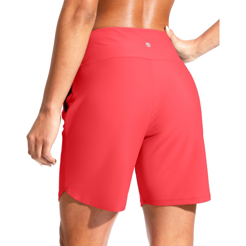 Women's 7" Quick Dry Swim Board Shorts Swimming Bottoms High