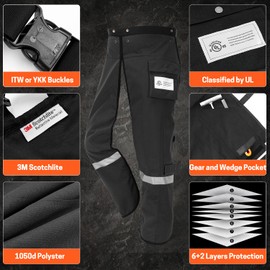 YARDMARIS Chainsaw Chaps Technical 8 Layers Chainsaw Pants Class B for Chainsaw Users