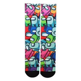 Funny Among Us Impostor Plush Sus Game Tube Novelty 3d Unisex Socks for Men Women (Purple)