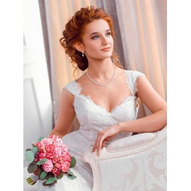 Sliver Wedding Jewelry Sets for Women Bridesmaid Gifts Silver Crystal Wedding Dresses Accessories for Bride Wedding Costume Bridal Earrings Necklaces for Women Prom Party Jewelry Gifts