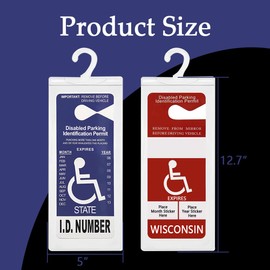 Mearo 2 PCS Handicap Parking Placard Holder, Ultra Transparent Handicapped Placard Holder, Handicap Parking Sign Holder with Large Hanger, Car Accessories Placard Holder for Disability Parking