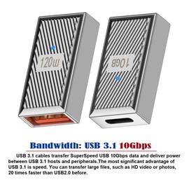 CY Adapter USB-C USB 3.1 Type C Female to USB 3.0 A Female 10Gbps OTG Data 120W Power Adapter Alloy Shell Mecha Cyberpunk Style