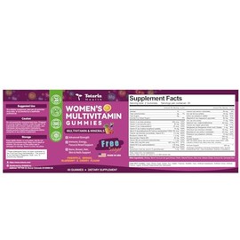 Totaria Sugar Free Multivitamin Gummies for Women 14+ w/Iron, Inositol, Folate, Biotin, Womens Daily Multivitamin Gummy w/Vitamin A, D, C, B, Support Hair, Skin, Energy, Immune, Strawberry Flavor