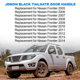JDMON Black Tailgate Door Handle Bezel w/Keyhole Replacement for Nissan Frontier 2005-2014 Exterior Liftgate Handle Rear Lift Gate Latch Handle Replacement for 81576 90606EA810 90606-EA810 NI1915109