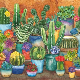 Set of 20 Individual Decoupage Paper Party Napkins Southwest Succulents Beverage Watercolor Decor Luncheon Beverage Christmas Series Napkin for a Birthday, Holiday, Wedding, Cocktail Party