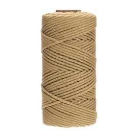 PATIKIL 4 mm x 109 Yard Macrame Cord, Soft Cotton Macrame Yarn Cord with 4 Strands Twisted for Wall Hangings, Plant Hangers, Dream Catchers, DIY Knitting Supplies, Khaki