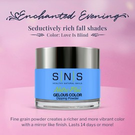 SNS Nail Dip Powder, Gelous Color Dipping Powder - Love Is Blind (Blue), EE15 - Long-Lasting Acrylic Nail Color & Polish Lasts 14 Days - Low-Odor & No UV Lamp - 1.5 Oz
