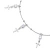 COOLSTEELANDBEYOND Ball Chain Anklet Bracelet with Dangling Charms of Cross