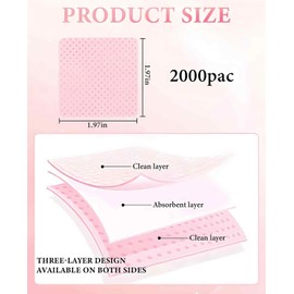 Gaahkai 2000PCS Nail Wipes for Gel Nails Lint Free, Pads Toallitas Sin Pelusa Para Uñas