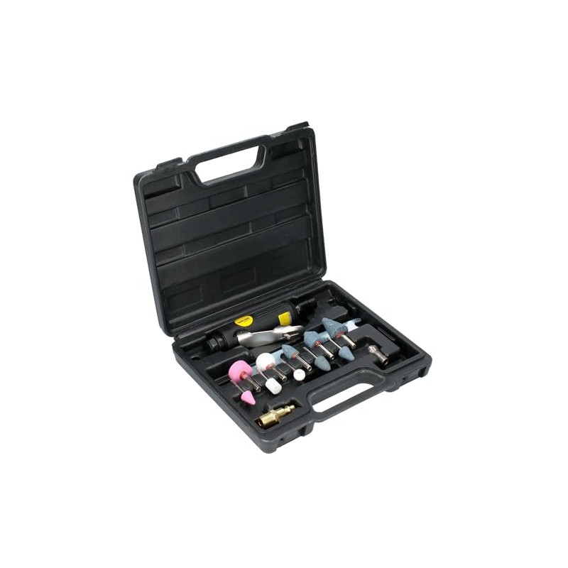 Surtek MTN414K Juego de moto-tool neumático recto con accesorios, 15