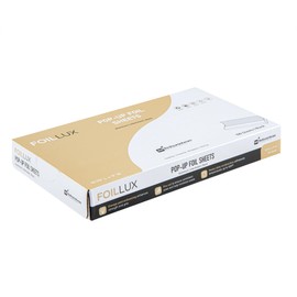 Restaurantware Foil Lux 10.8 x 9 Inch Pop-Up Foil Sheets 100 Disposable Foil Papers For Food - Orange Peel Embossing Interfolded Black Aluminum Foil Sheets Greaseproof Freezable And Oven Ready