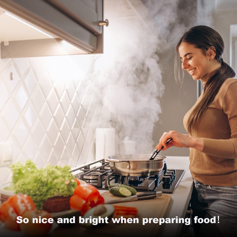 6PCS x 12 Inch Under Cabinet Lights Plug-in, Dimmable LED