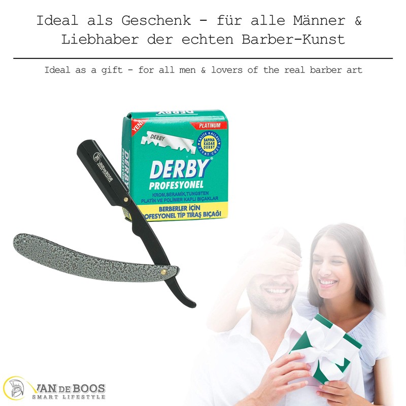 Van De Boos Premium Shavette Razor with 100 Razor Blades