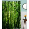 goodbath Green Forest Waterproof Fabric Bathroom Shower Curtain Set Fabric