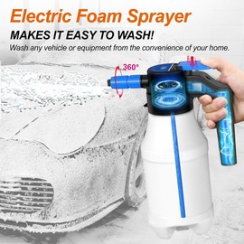 Electric Foam Sprayer with USB, Electric Pressurized Foam Sprayer for Car Washing,Foam Sprayer Suitable for Home, Garden and Car Beauty and Cleaning,Car Washing Accessories（1.5 Liters）