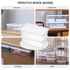 novelinks 6 Quart Clear Plastic Storage Bins with White Lids