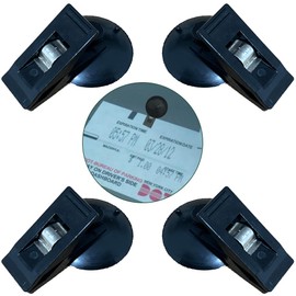 BCDHAMATE Set of 4 Car Windshield Ticket Clips with Suction Cups - Parking Permit Holder for Notes, Memos, Cards, Invoices (Black)