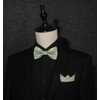 HISDERN Bow Tie with Pocket Square for Men Plain Adjustable