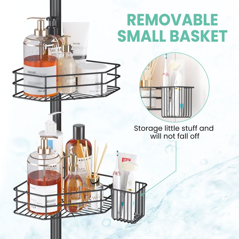 SEIRIONE Rustproof Corner Shower Caddy Organizer, 4 Large Baskets for