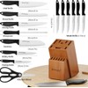 Knife Set 15-Piece Kitchen Knife Set with Sharpener Wooden Block