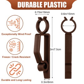 Wenqik Large C7 C9 Christmas Light Clip Outdoor Holiday Light Clips for Gutters and Shingles Outdoor Hang Gutter Hooks Weatherproof for Christmas Decoration String Lights(Coffee, 120 Pcs)