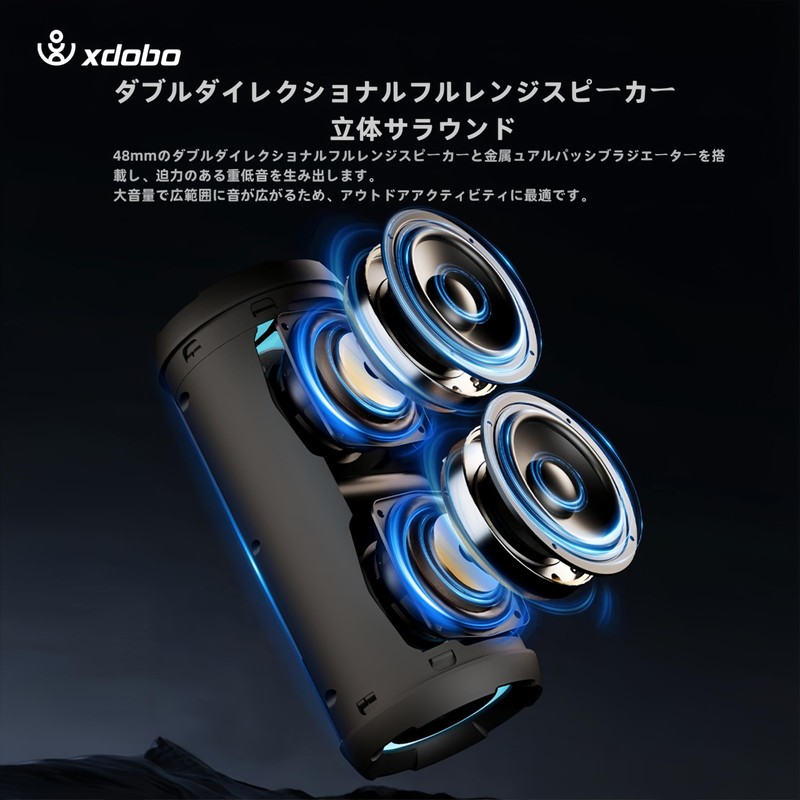 xdobo Landscape Vertical Bluetooth Speaker Bluetooth 5.3 Loud Stereo Super