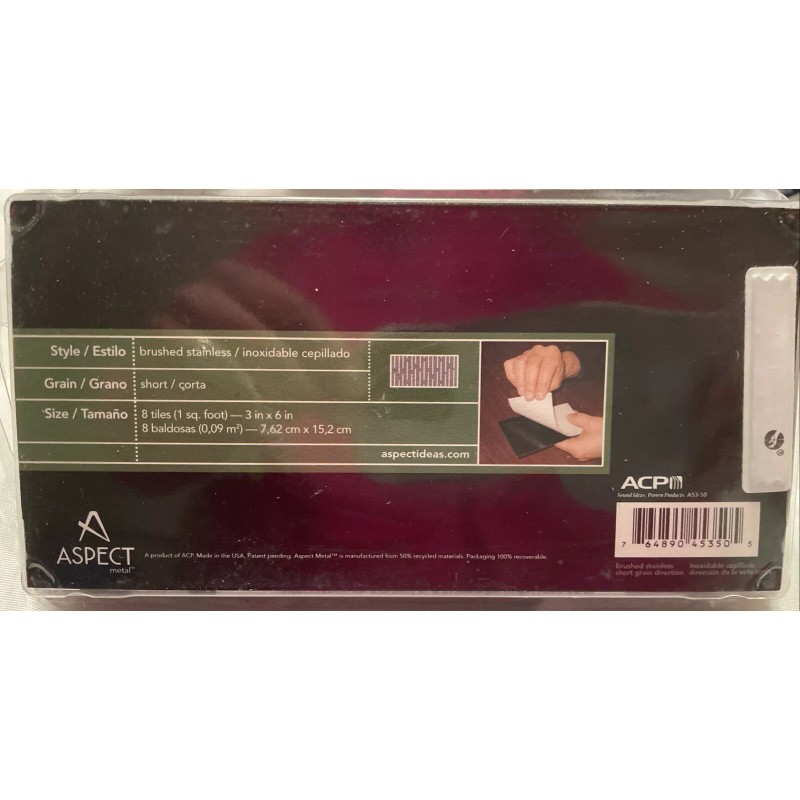 Aspect Peel and Stick Backsplash 3inx6in Metal Tile (8 pack)