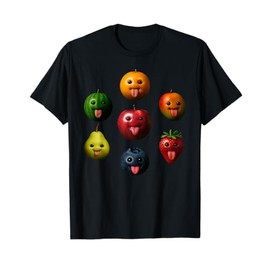 Funny Silly AI Apple gen z Meme BrainRot Humor Tongue Out T-Shirt
