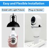 Hiseeu 2.4G WIFI Wireless Light Bulb Security Camera with SD