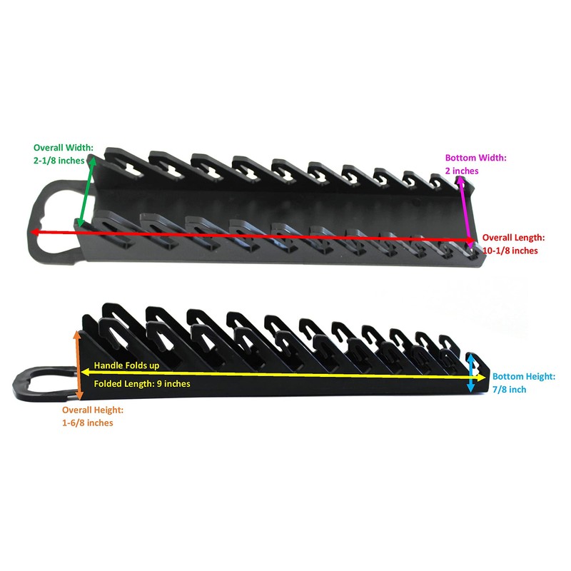 JSP Manufacturing Plastic Portable Gripper 11-Tool Wrench Organizer Tray (4,