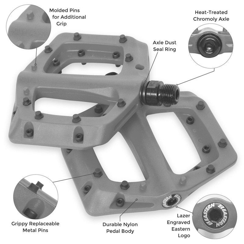 Eastern Nylon Linx Pedals 9/16 - Lightweight, High-Grip MTB &