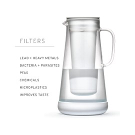 LifeStraw Home Pitcher Glass and Silicone Base 7 Cup Terrazzo