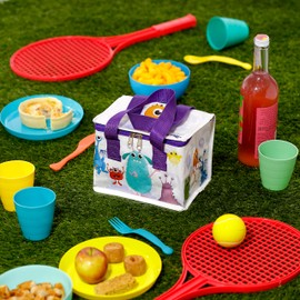 Puckator Woven Cool and Lunch Bag with Monstarz Design - Insulated Lunch Bag for Women Men Children - Lunch Box Bag for Work & School - Beach and Picnic Accessories - Childrens Lunch Box - Cool Bags