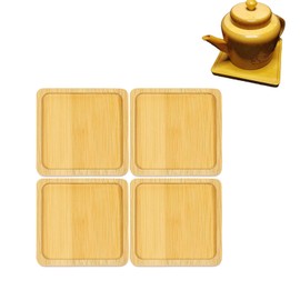 Square Fillable Coasters,4 Pcs Solid Bamboo Tray DIY Mosaic Crafts Unfinished Bamboo Wooden Coasters Blank Coasters for Crafts DIY Mosaic Supplies,Drinking Cup Coaster,Plant Coaster,Art Plate