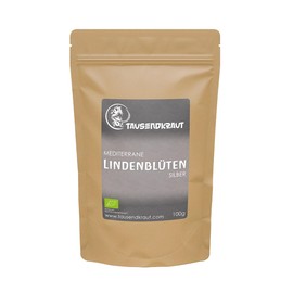 Mediterranean Silver Lime Blossom Tea Organic (100 g) Lime Blossom Loose from Controlled Organic Cultivation - Lime Tea - Mild & Soothing - Lime Blossom Organic from Thousandwort