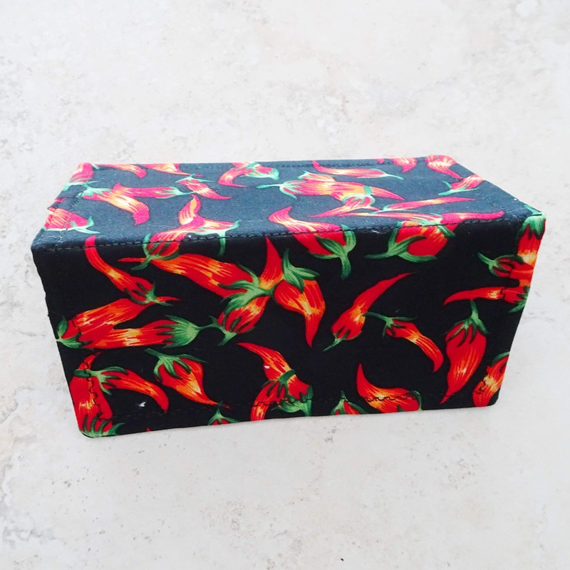 Checkbook Cover - Billfold Wallet - Red Chili Pepper Fabric