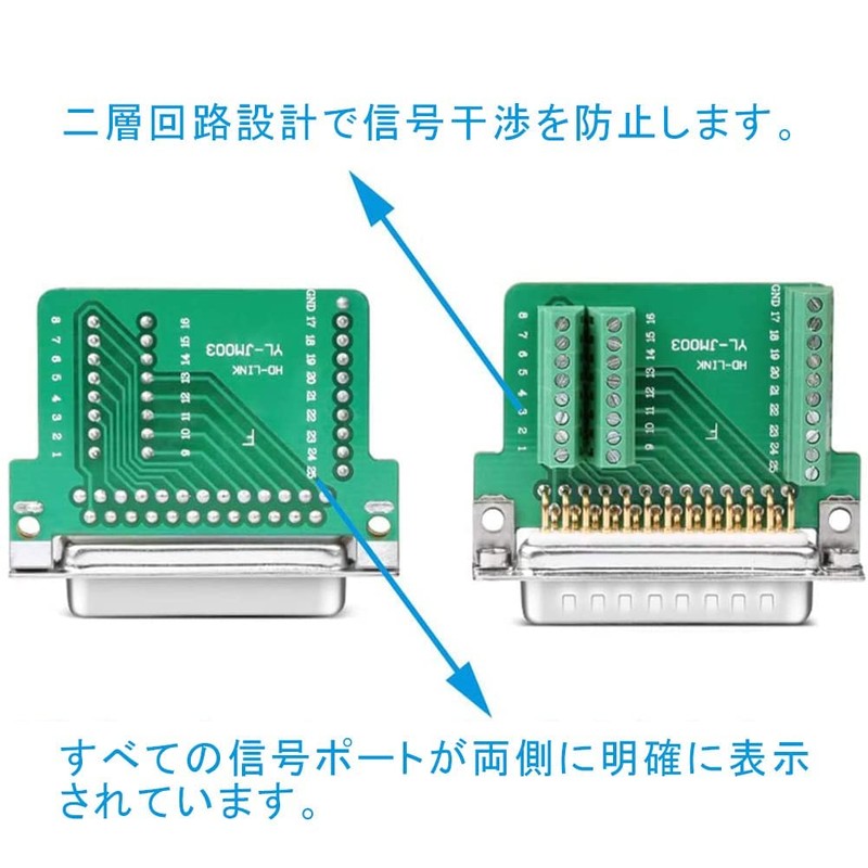PENGLIN 2pcs D-SUB Connector 25 Pin Male Female RS-232 DB25