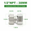 TAISHER 2PCS 304 Stainless Steel Flexible Movable Connector, 1/2" NPT