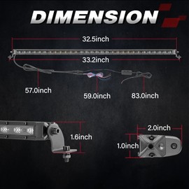 31 Inch Chase Light Bar,OFFROADTOWN Rear LED Chasing Light Bar w/Turn Signal Brake Reverse Light Single Row Ultra Slim Strobe Light Bar for UTV Polaris RZR SXS Can-am Yamaha 4x4 ATV Off Road,RYBYR