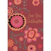 Designer Greetings Orange, Pink and Black Flowers with Green and