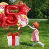 32 Inch 5 Red Balloons with Confetti Latex Foil &