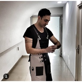 MONAPRON Apron for Women and Men Waterproof Canvas Extra Pocket for Chef Barista Gardening BBQ Grilling Crossback Unisex