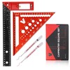 BOWEITI Multifunctional 180mm Carpenter's Square and 300mm Try-Angle Aluminium Alloy